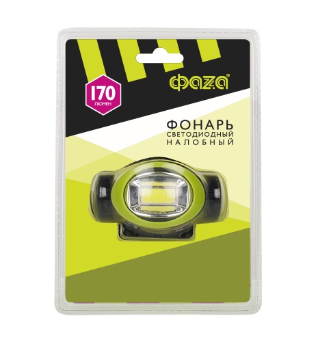 Фонарь Фаzа H5-L3W налобный 3W COB LED 3*ААА 3реж.