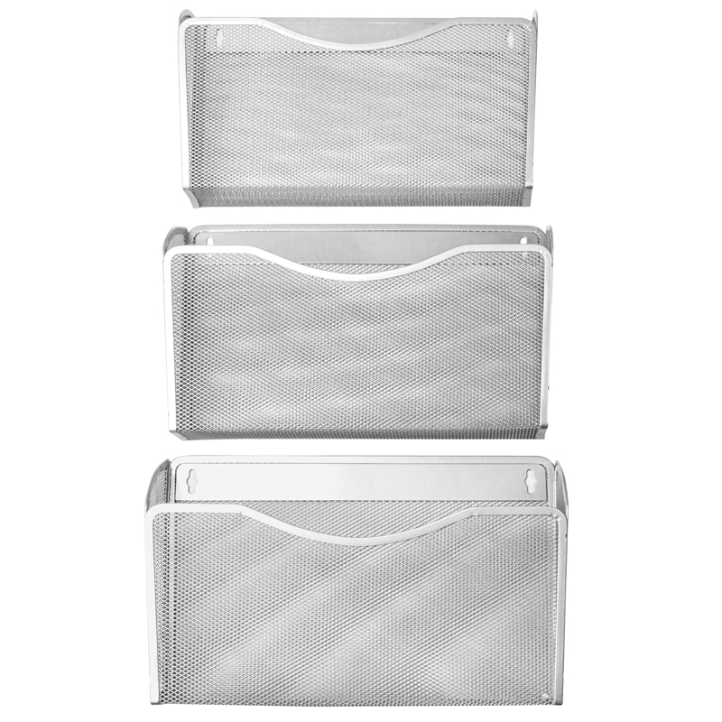 Настенный набор из 3 металлических лотков Berlingo "Steel&Style", А4, серебристый