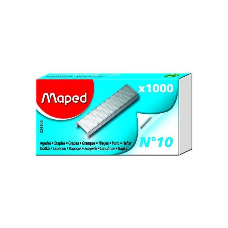 Скобы для степлера №10 MAPED Standard никелированные 1000шт