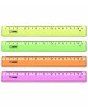 Линейка 20см пластиковая СТАММ Neon Cristal ассорти  1/20