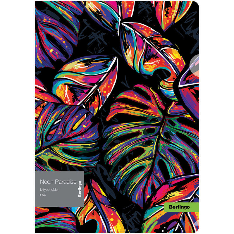 Папка-уголок Berlingo "Neon Paradise" А4, 200мкм с рисунком
