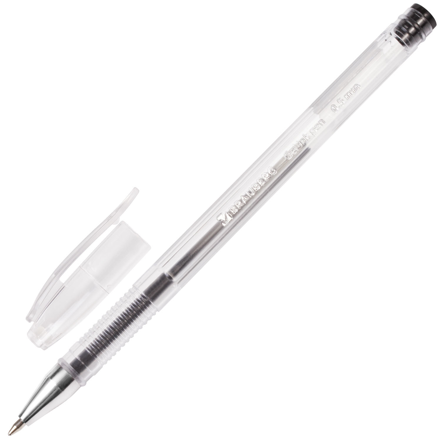 Ручка гелевая черная BRAUBERG 0,5мм Jet (130мм) 1/12