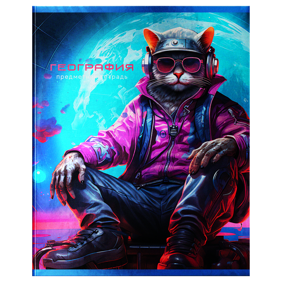 Тетрадь предметная География BG "Мир будущего" -48л , металлизированный картон 