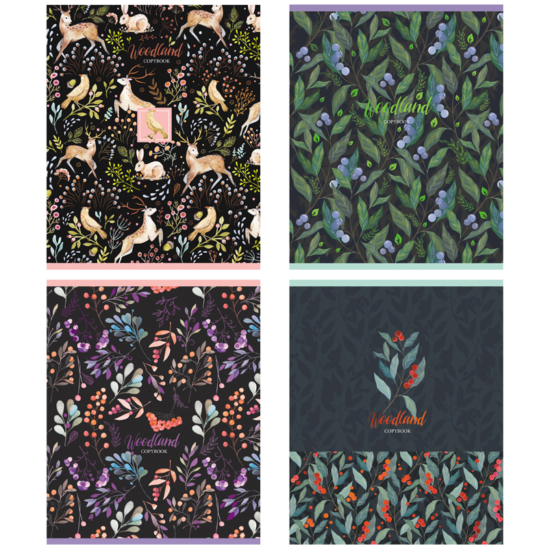 Тетрадь А5 96л лин BG "Woodland", тиснение фольгой