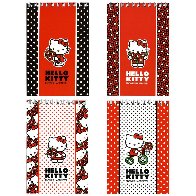 Блокнот А6 _40л гребень ACTION! Hello Kitty 4 дизайна