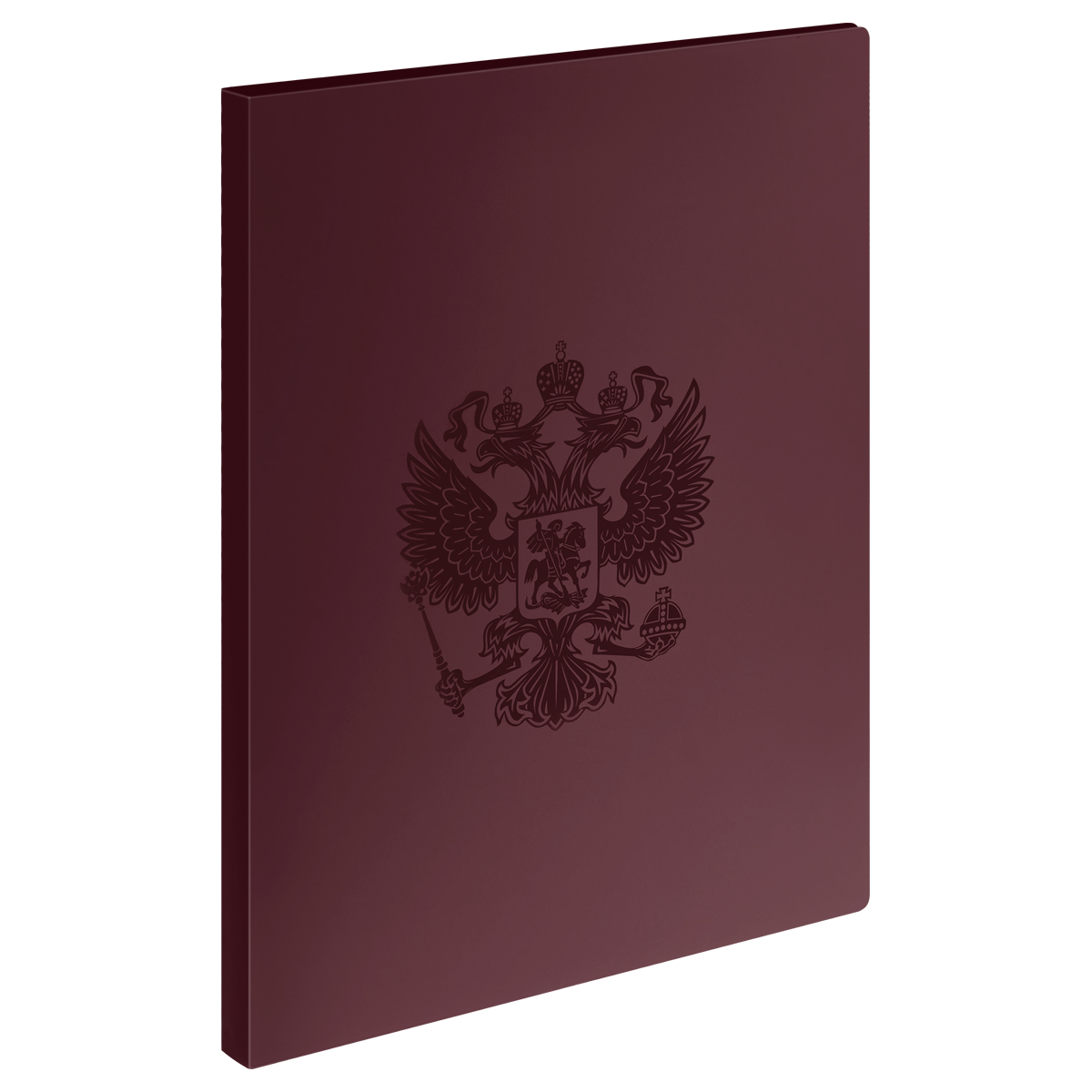 Папка с 30 вкладышами СТАММ "Герб" А4, 17мм, 700мкм, пластик, гранат Папка с 30 вкладышами СТАММ "Герб" А4, 17мм, 700мкм, пластик, гранат