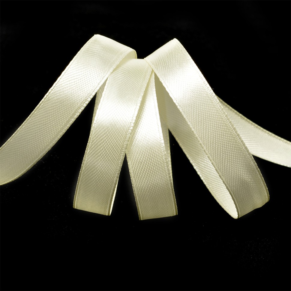 Лента атласная 1/2" (12мм) цв.3004 св.кремовый IDEAL 1м/уп.27,4 м