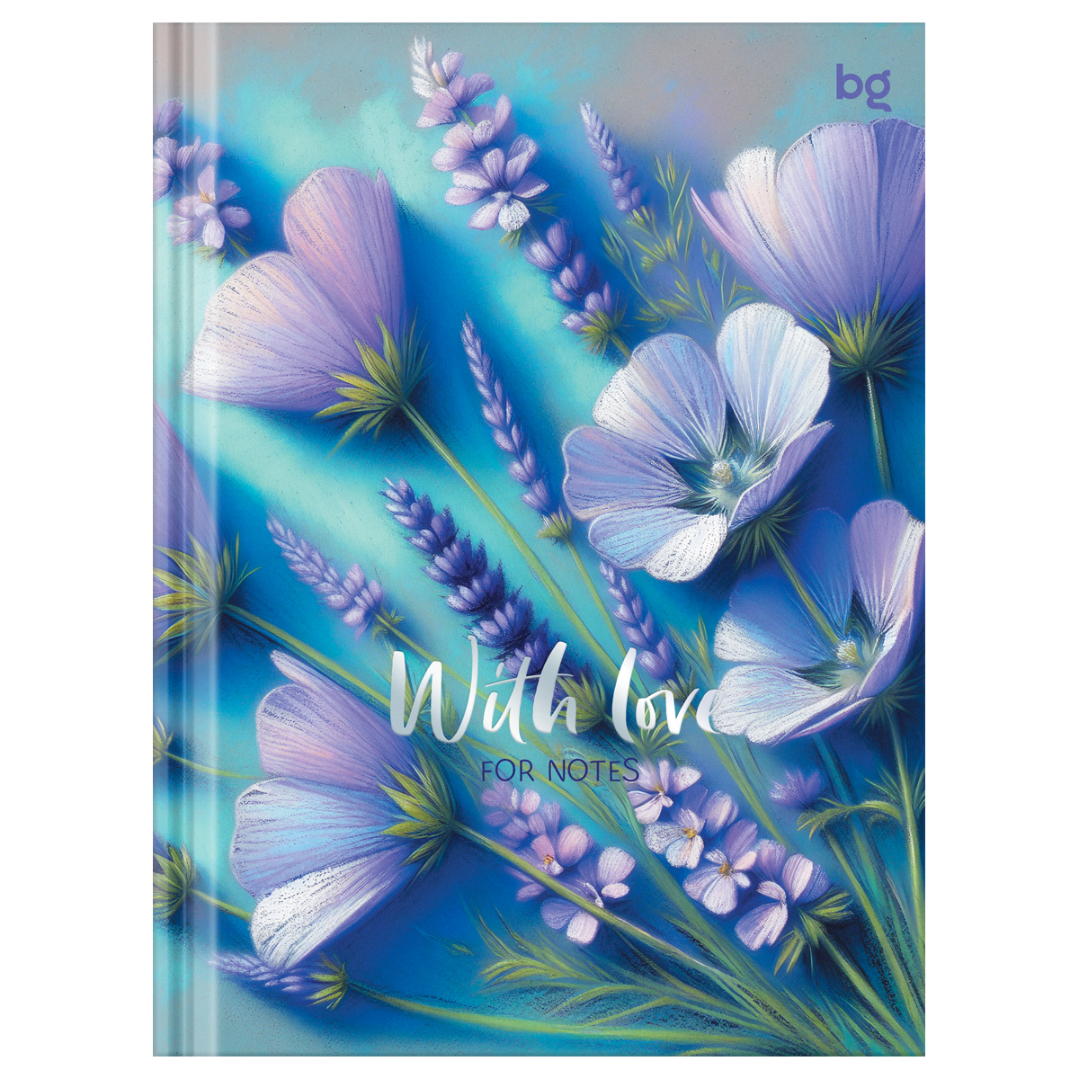 Бизнес-блокнот А6, 80л., BG "Flowers with love" матовая ламинация, тиснение фольгой