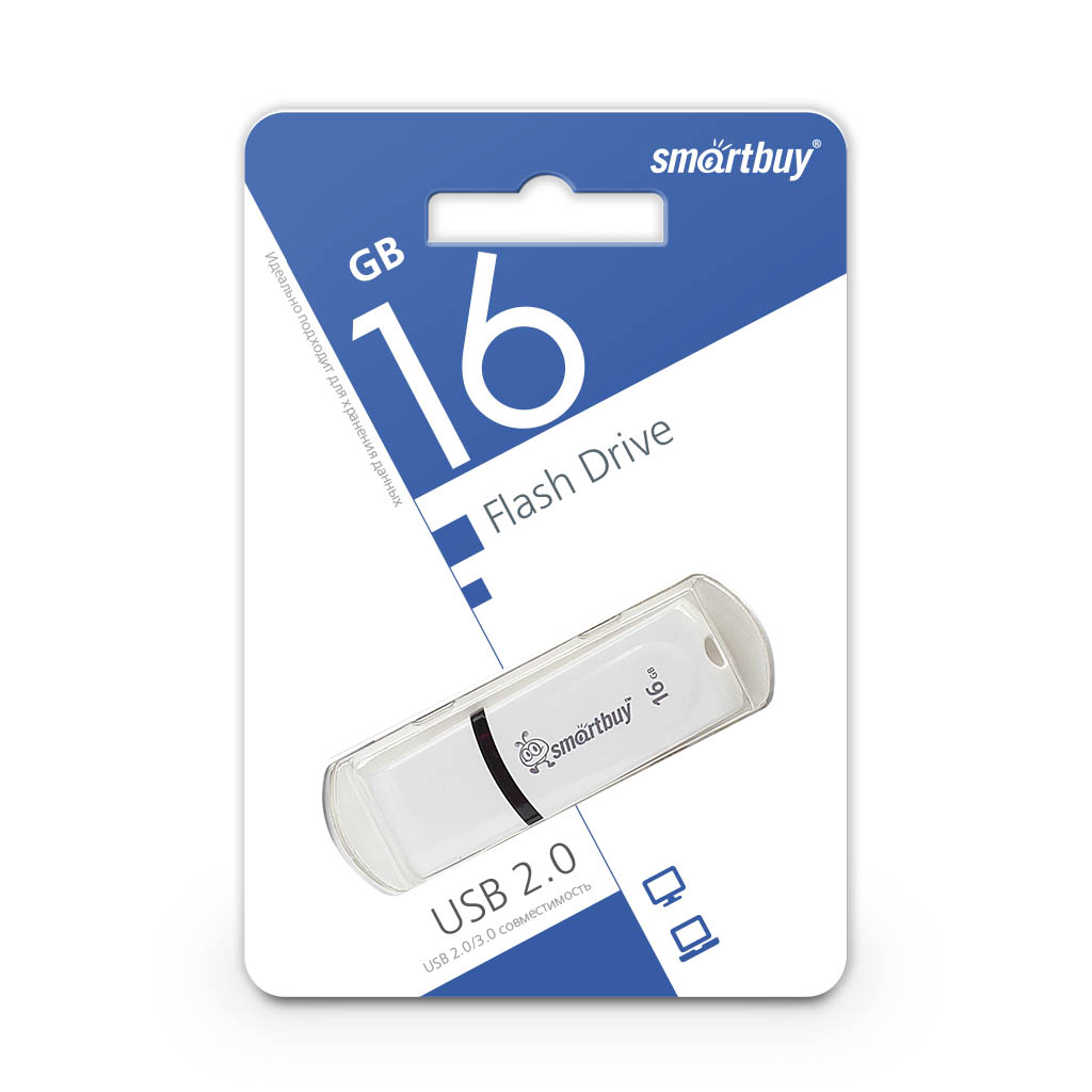 Флэш-диск Smart Buy 16Gb Paean White