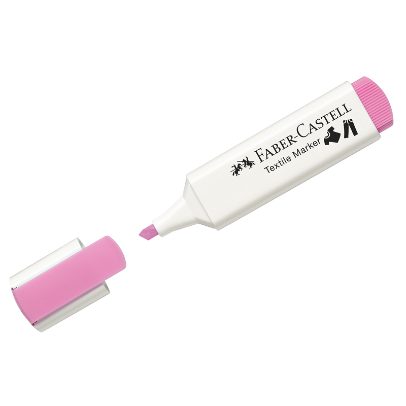 Маркер перманентный для ткани Faber-Castell "Textile", розовый, 1-5мм