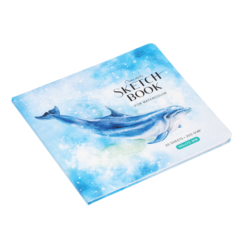 Скетчбук для акварели 20л. 190*170 Greenwich Line "Whale", 200 г/м2