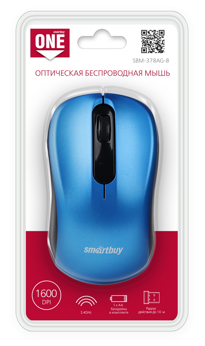 Мышь Smart Buy 378 синяя беспроводная USB