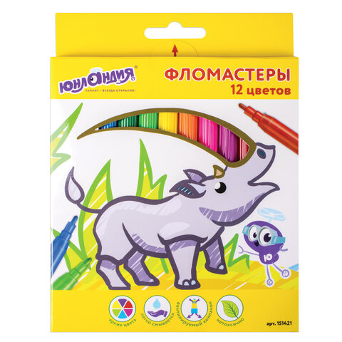 Фломастеры 12цв ЮНЛАНДИЯ Экзотика