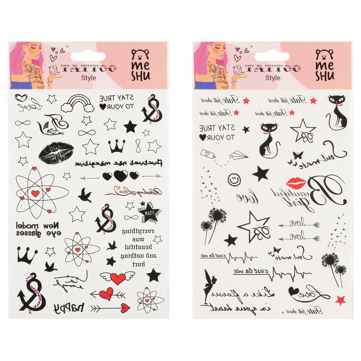 Наклейка-тату MESHU "Style", 23*13см, инд. уп, европодвес