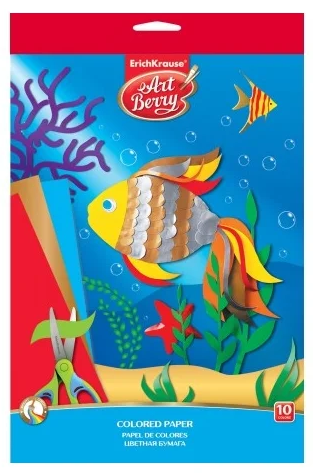 Бумага цветная B5 10цв 10л ErichKrause ArtBerry (в папке)