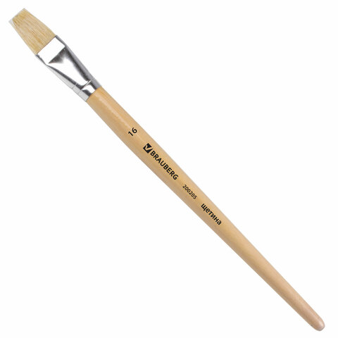 Кисть щетина плоская № 16 BRAUBERG