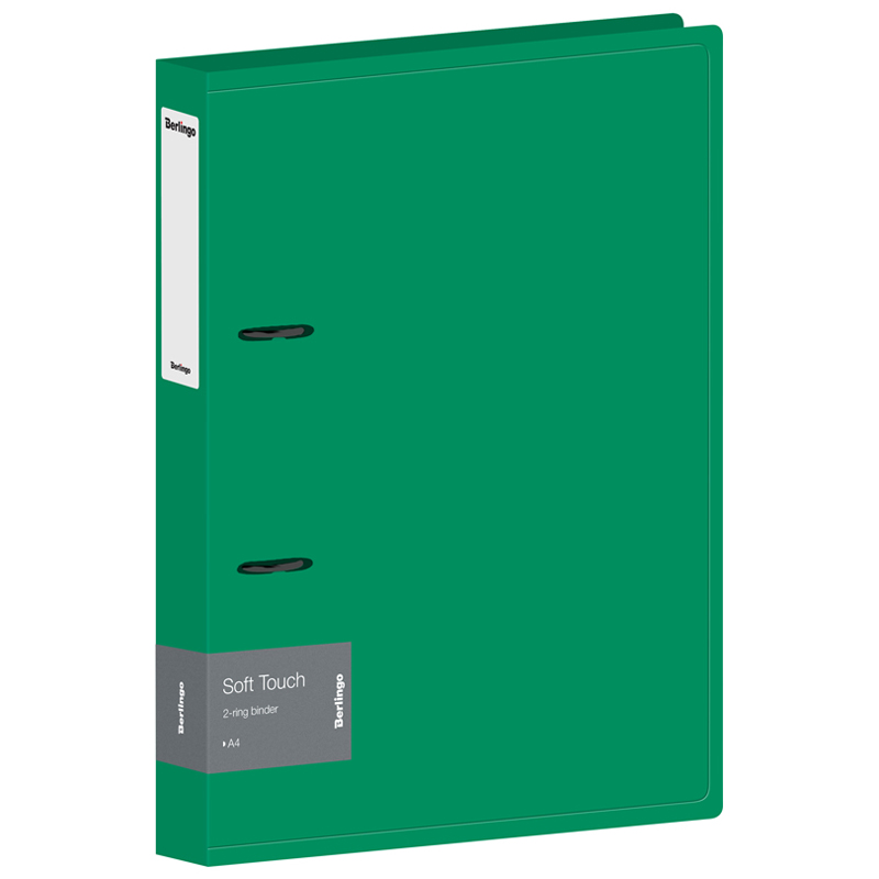 Папка на 2 кольцах А4 Berlingo "Soft Touch", 40мм, 700мкм, зеленая, D-кольца, с внутр. карманом