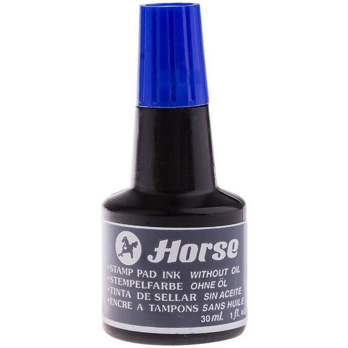 Краска штемпельная синяя 30мл HORSE