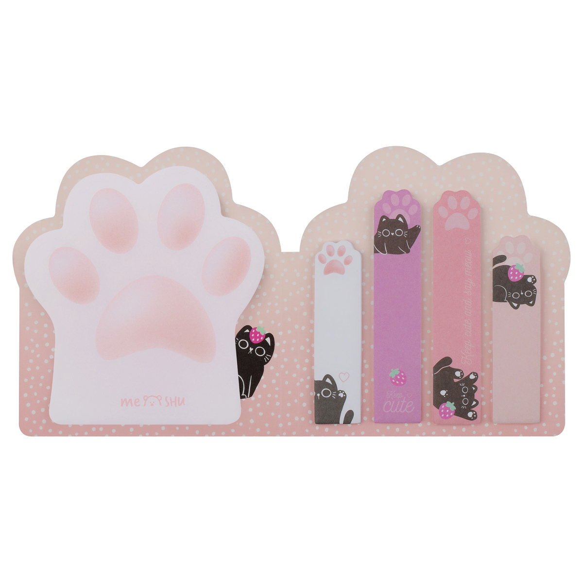 Флажки-закладкии самоклеящиеся блоки в наборе MESHU "Keep Cute", 20л*5 цветов европодвес