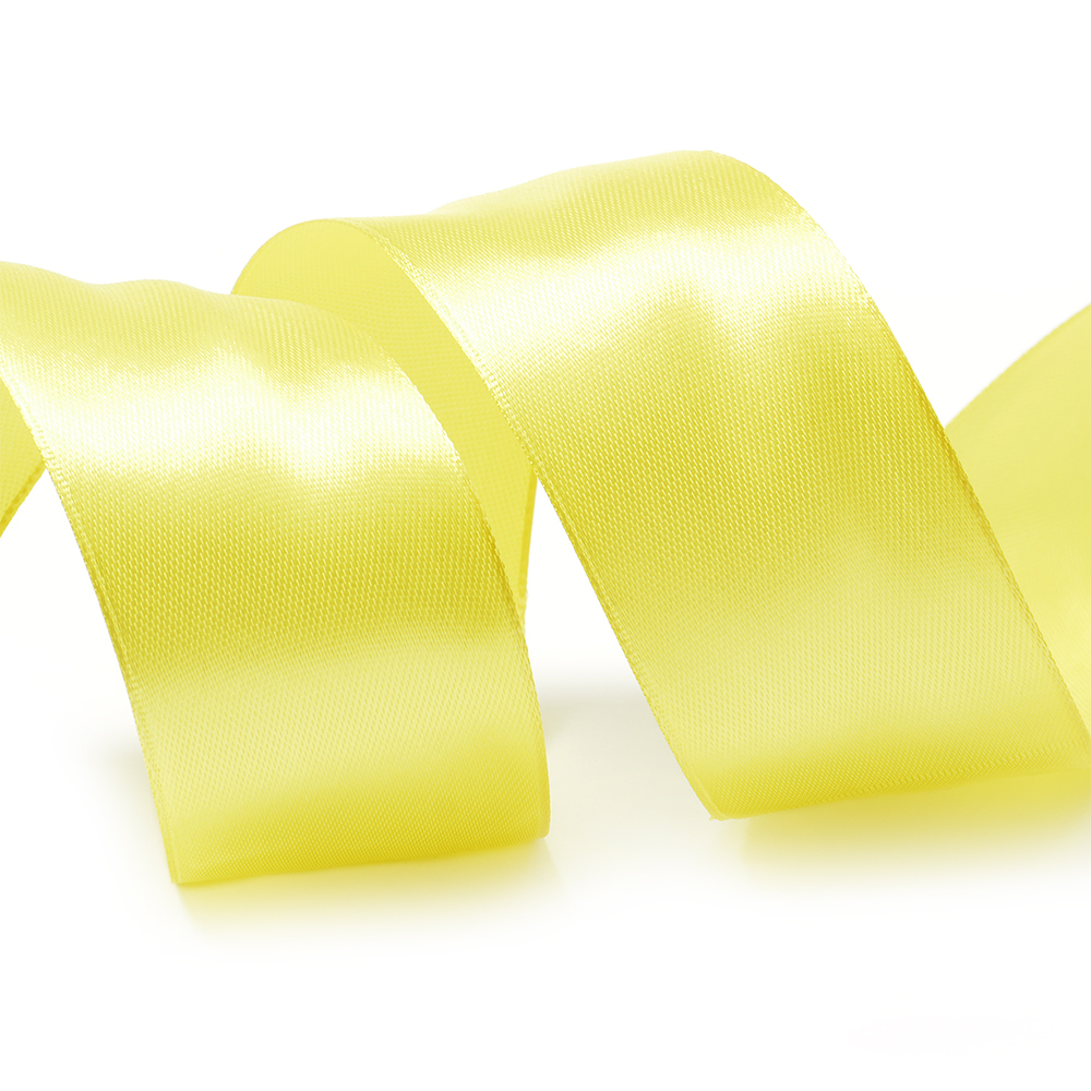 Лента атласная 38мм IDEAL 1 1/2"  цв.3014 желтый  1м/уп.27,4 м