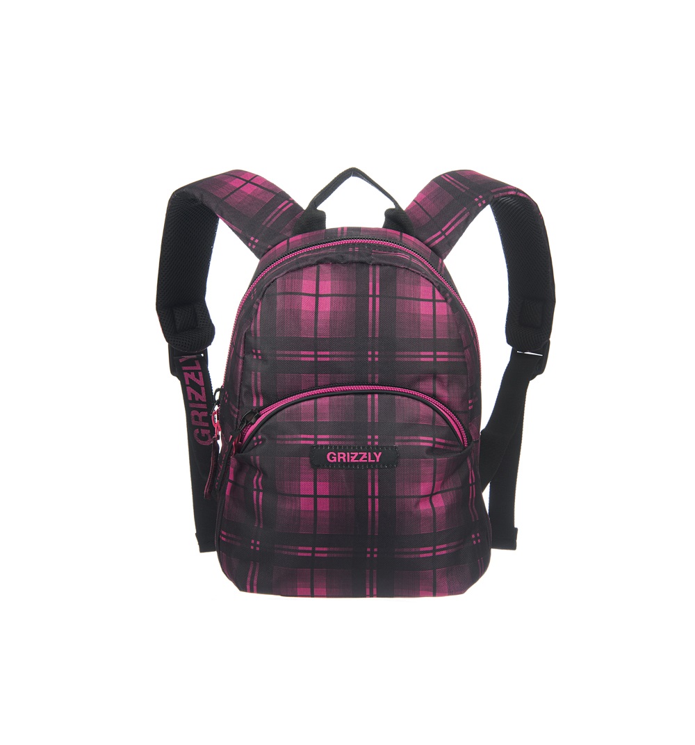 Рюкзак GRIZZLY 1отд 1карм 22*32*14 клетка фуксия полиэстер