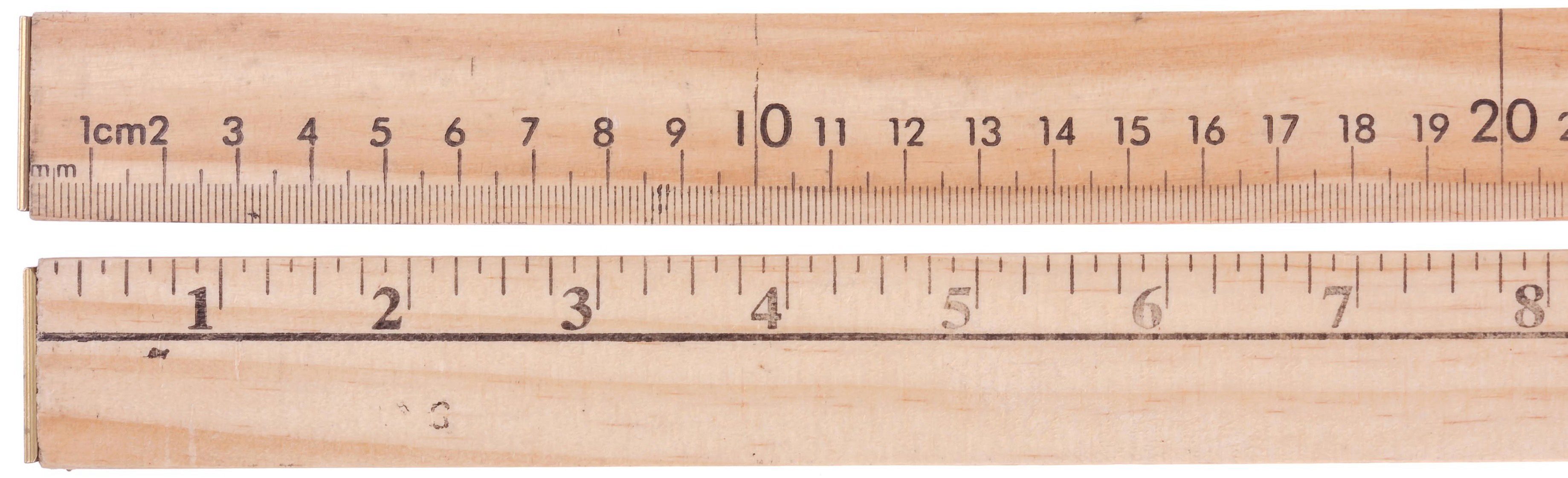 Метр деревянный 1м см/дюймы белый