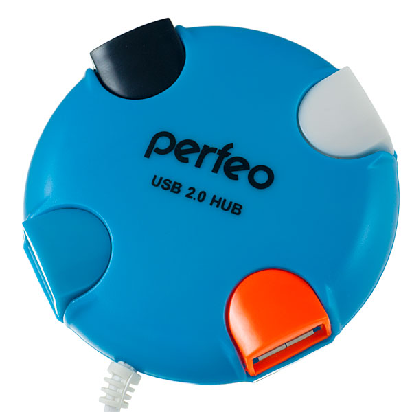 Разветвитель USB - Хаб Perfeo 4 Port, (PF-VI-H020 Blue) синий