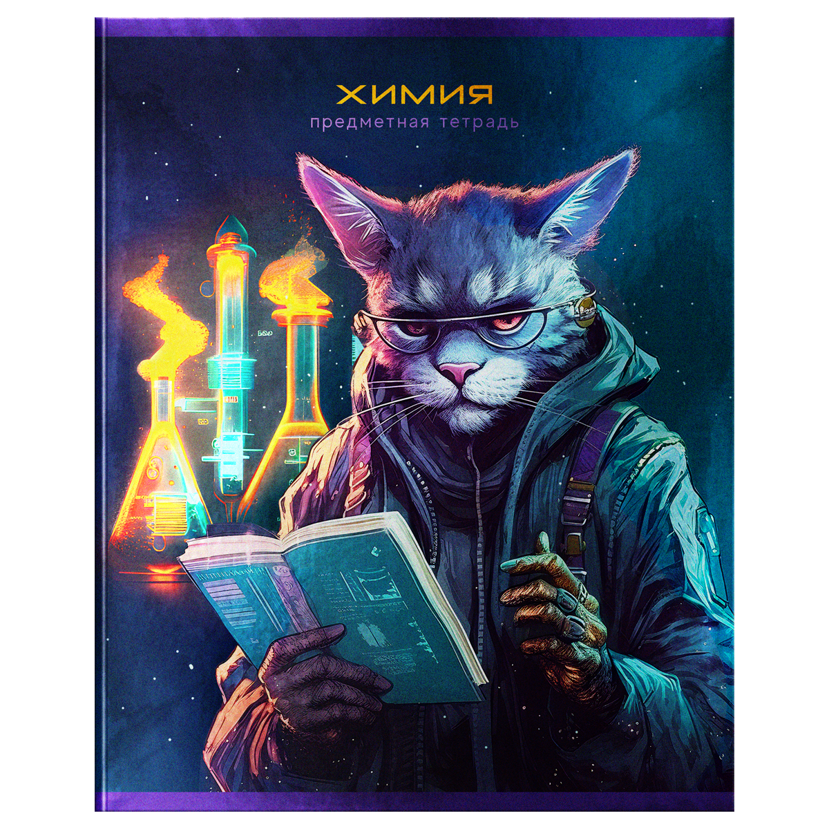 Тетрадь предметная Химия BG "Мир будущего" 48л- , металлизированный картон 