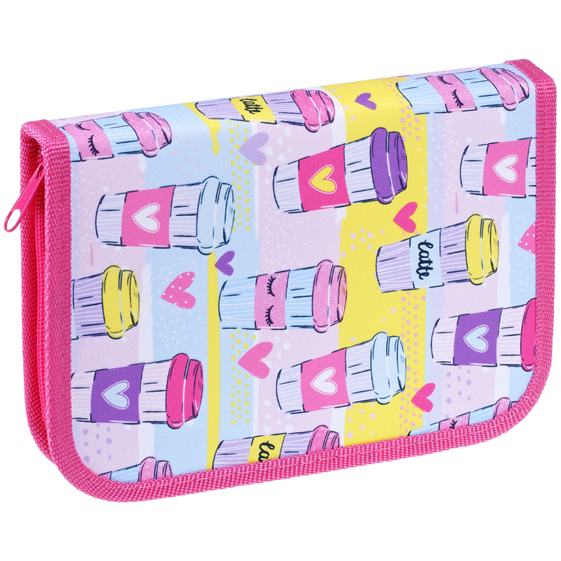 Пенал 1отд ArtSpace Coffee cup", доп. секция, ткань