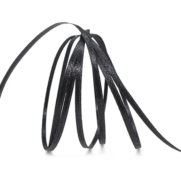 Лента атласная 1/8" (3мм) цв.3173 черный IDEAL 1м/уп.100 м