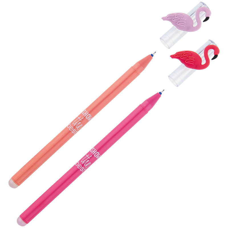 Ручка гелевая стираемая MESHU "Flamingo" синяя, 0,5мм, корпус ассорти