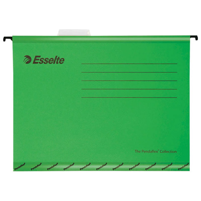 Папка подвесная Esselte Pendaflex Plus Foolscap 240*412мм картон 210г/м2 зеленая