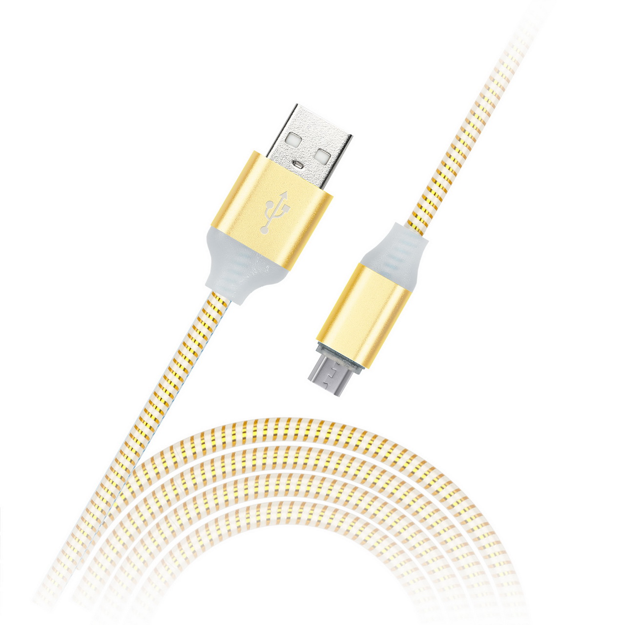 Кабель Smart Buy USB-microUSB 1м с индикацией заряда, золото