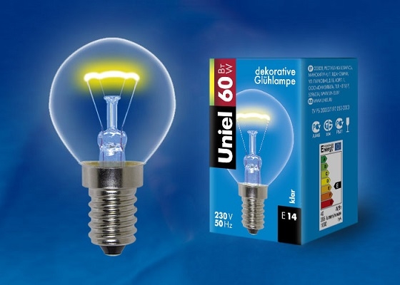 Лампа накаливания Uniel IL-G45-CL-60Вт E14 шар пр