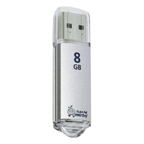Флэш-диск Smart Buy 8Gb V-Cut Silver 