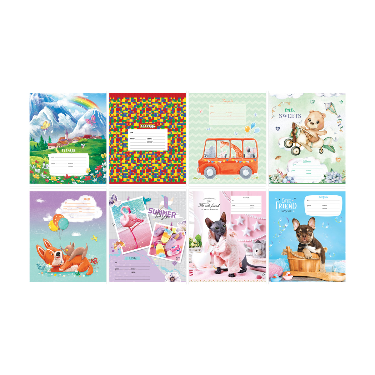 Тетрадь А5 12л косая линия ArtSpace "Микс. Девочки"