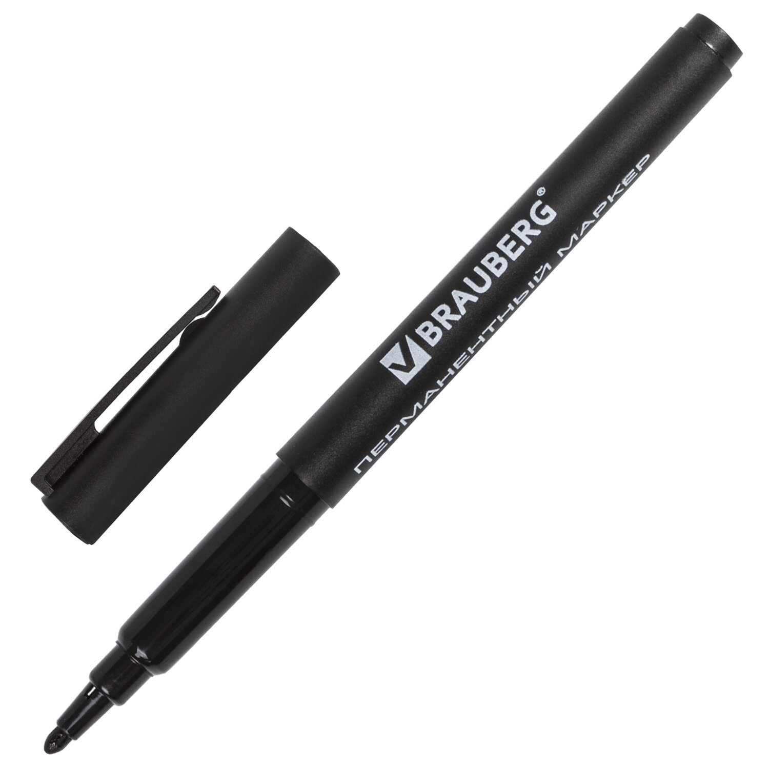 Маркер перманентный черный 1мм BRAUBERG ClassicLine  1/10