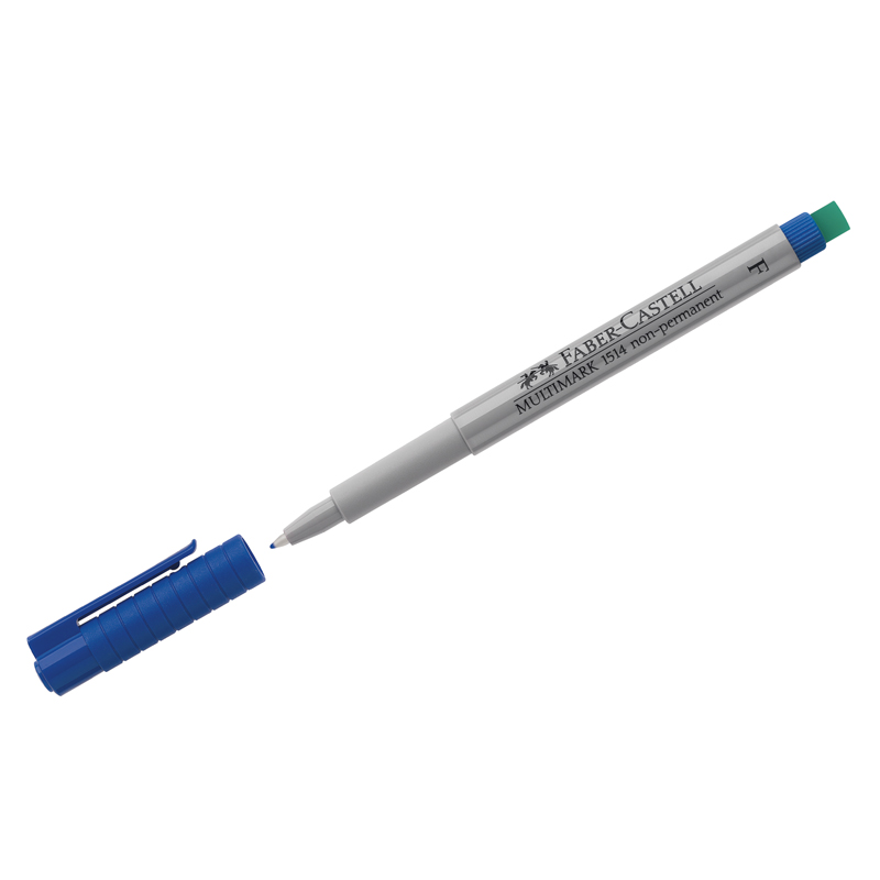 Ручка капиллярная FABER-CASTELL Multimark non permanent S синяя, 0,4мм, пулев., с ластиком 1/10