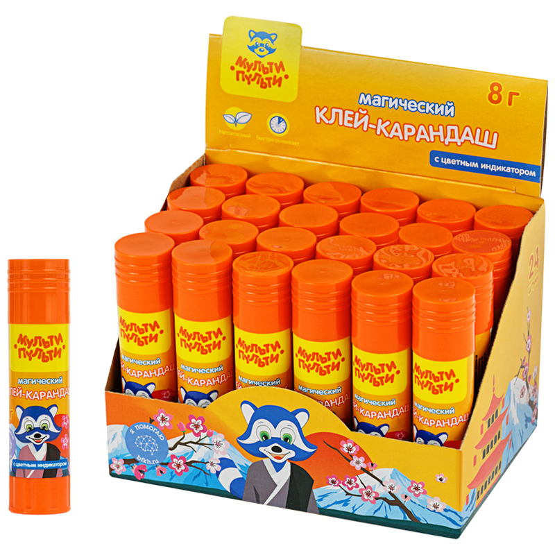 Клей-карандаш _8г МУЛЬТИ-ПУЛЬТИ Енот в Японии