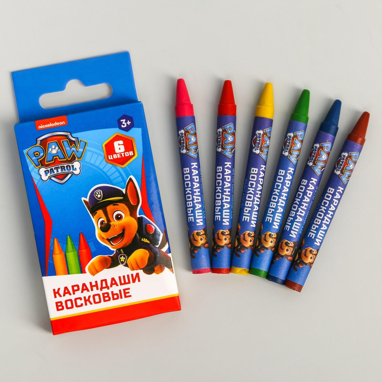 Восковые карандаши Paw Patrol, набор 6 цветов   5290039