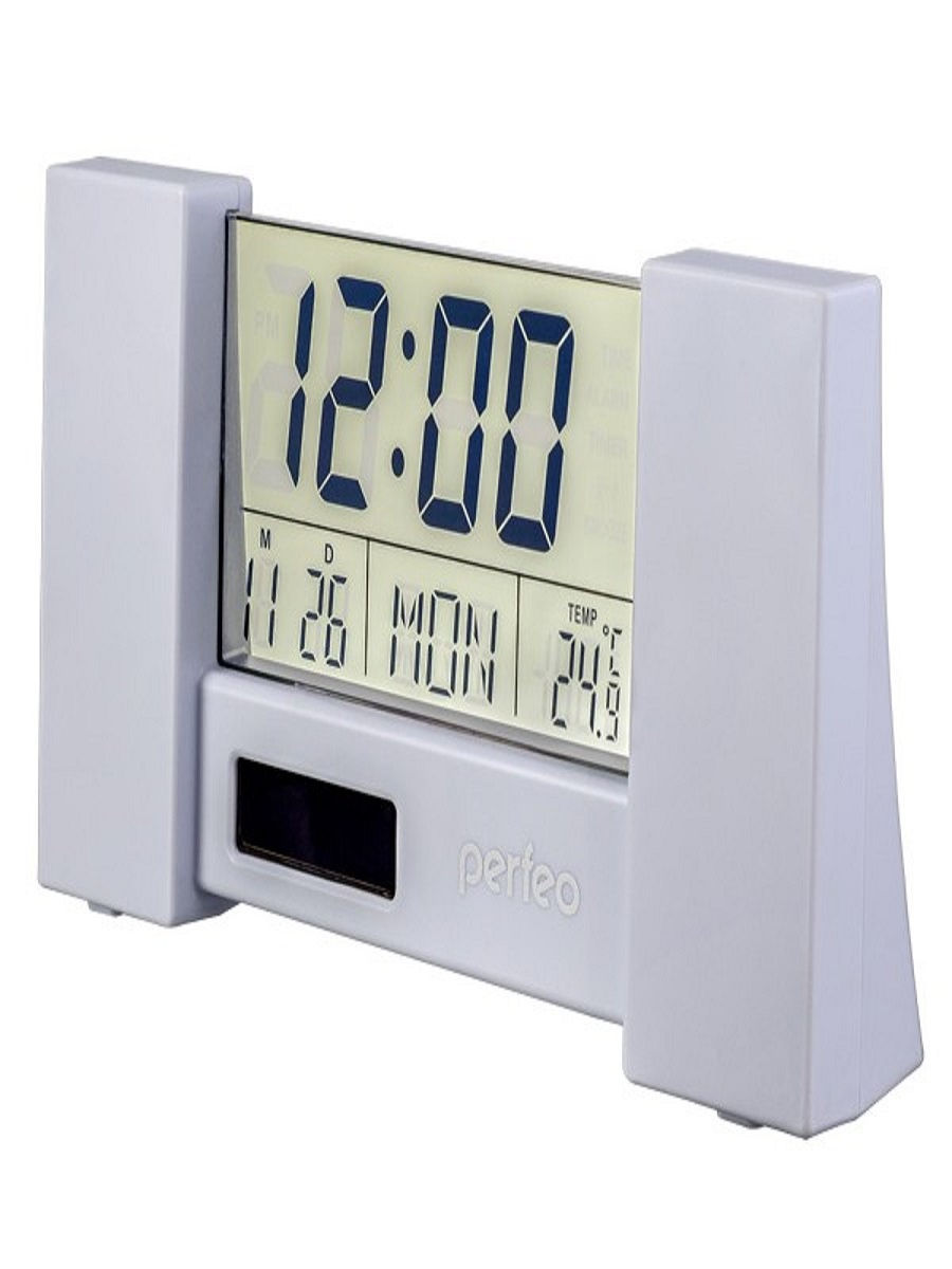 Perfeo Часы-будильник "Сity", белый, (PF-S2056) время, температура, дата