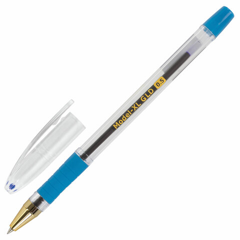 Ручка шариковая синяя BRAUBERG "Model-XL GLD" узел 0,5 мм, линия письма 0,25 мм