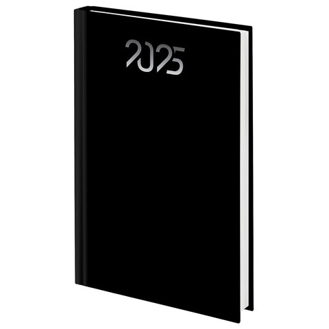 Ежедневник датированный 2025 А5 145x215 мм STAFF "Black", ламинир обложка