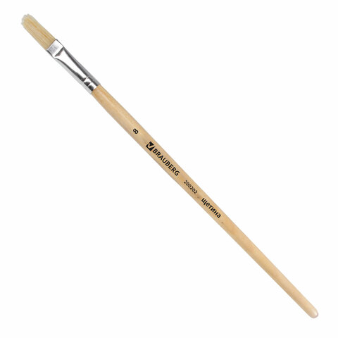 Кисть ЩЕТИНА плоская №8 BRAUBERG 1/30