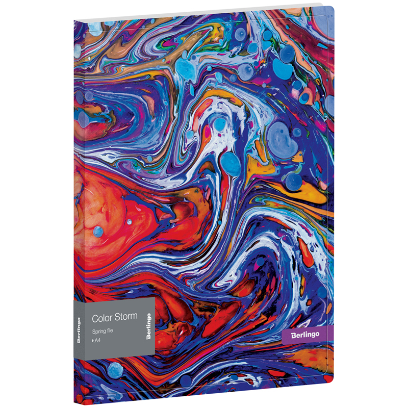 Папка с пружинным скоросшивателем Berlingo "Color Storm", 17мм, 600мкм, с внутр. карманом, с рисунко Папка с пружинным скоросшивателем Berlingo "Color Storm", 17мм, 600мкм, с внутр. карманом, с рисунко