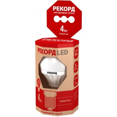 Лампа светод. Рекорд LED Р45 4W E14 3000K