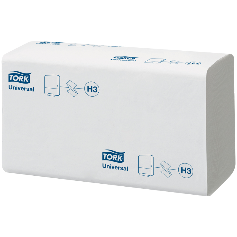 Полотенца бумажные 300шт TORK "Universal" (ZZ-сп)(Н3), 1-слой, 23*23см 