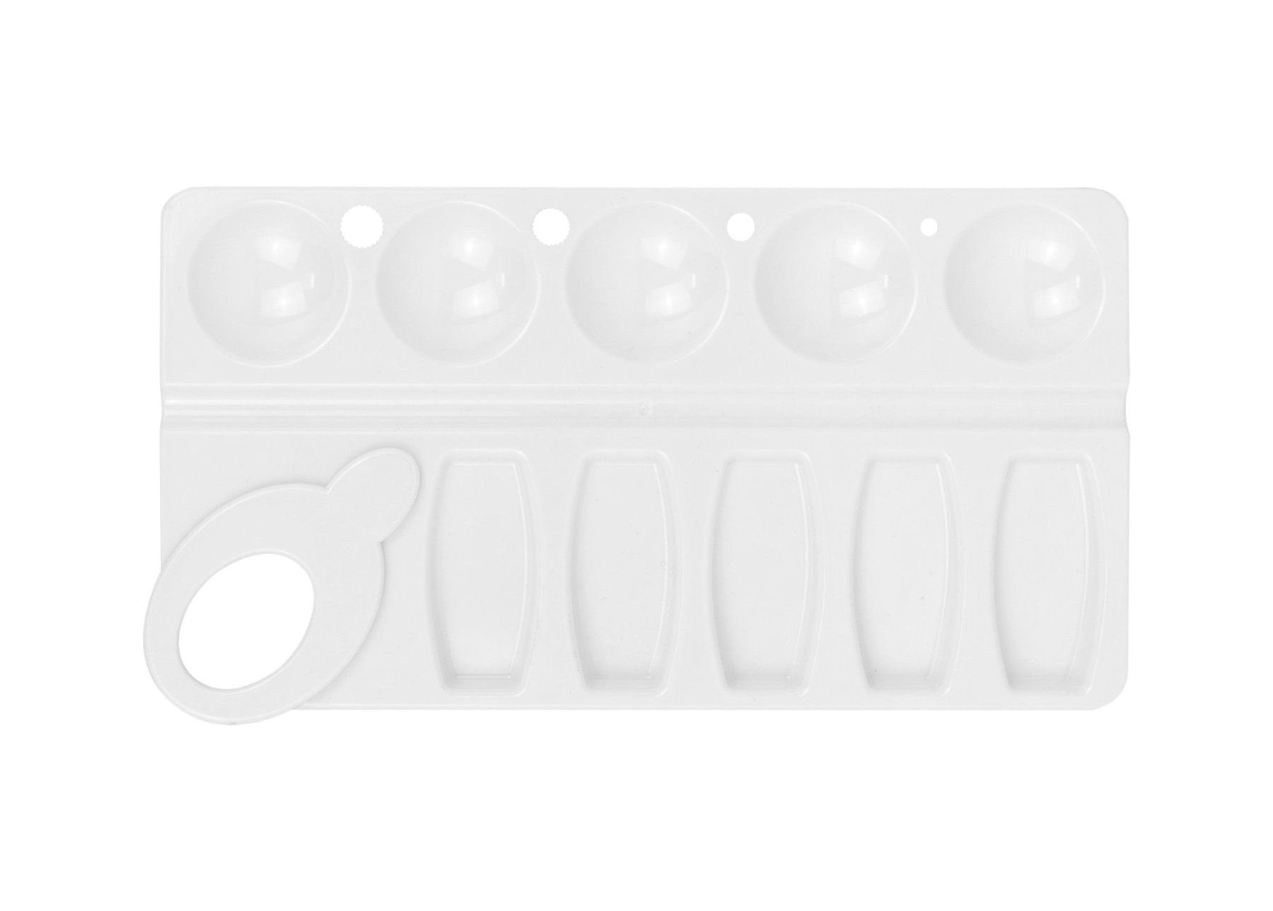 Палитра прямоугольная Гамма 10 ячеек, белая, пластик