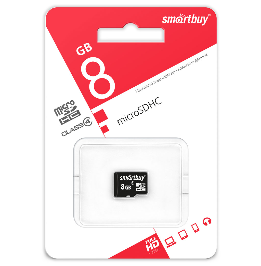 Карта памяти Smart Buy micro SDHC 8Gb Class 4