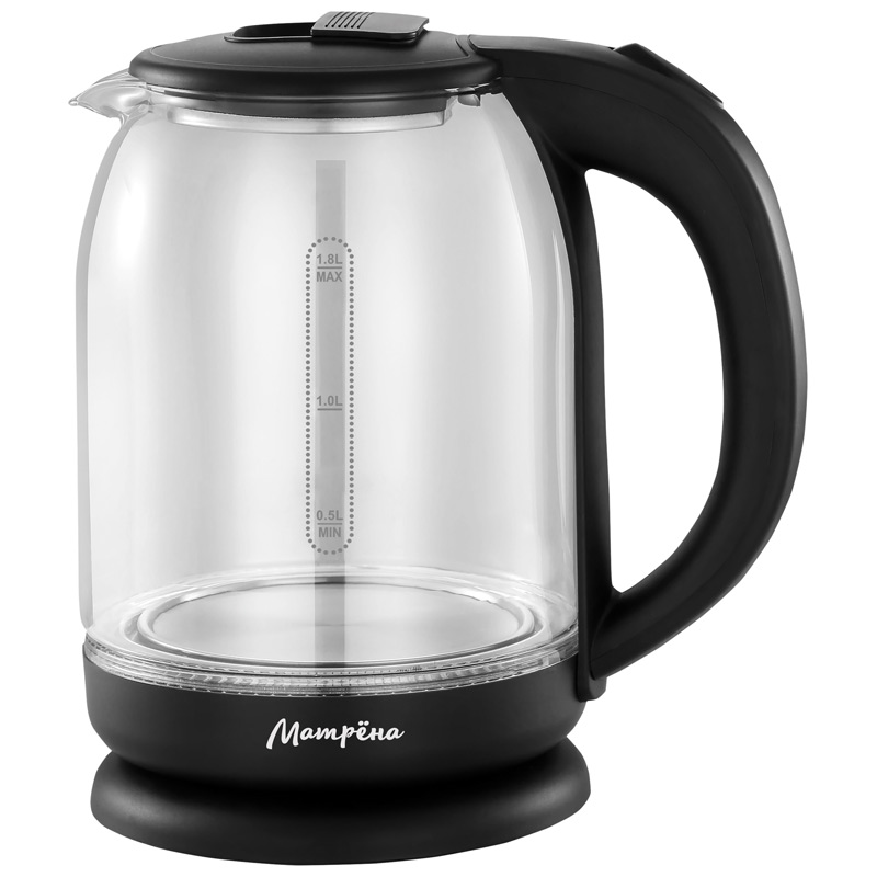 Чайник МАТРЕНА МА-007 электрический 1,8л стекло,черный